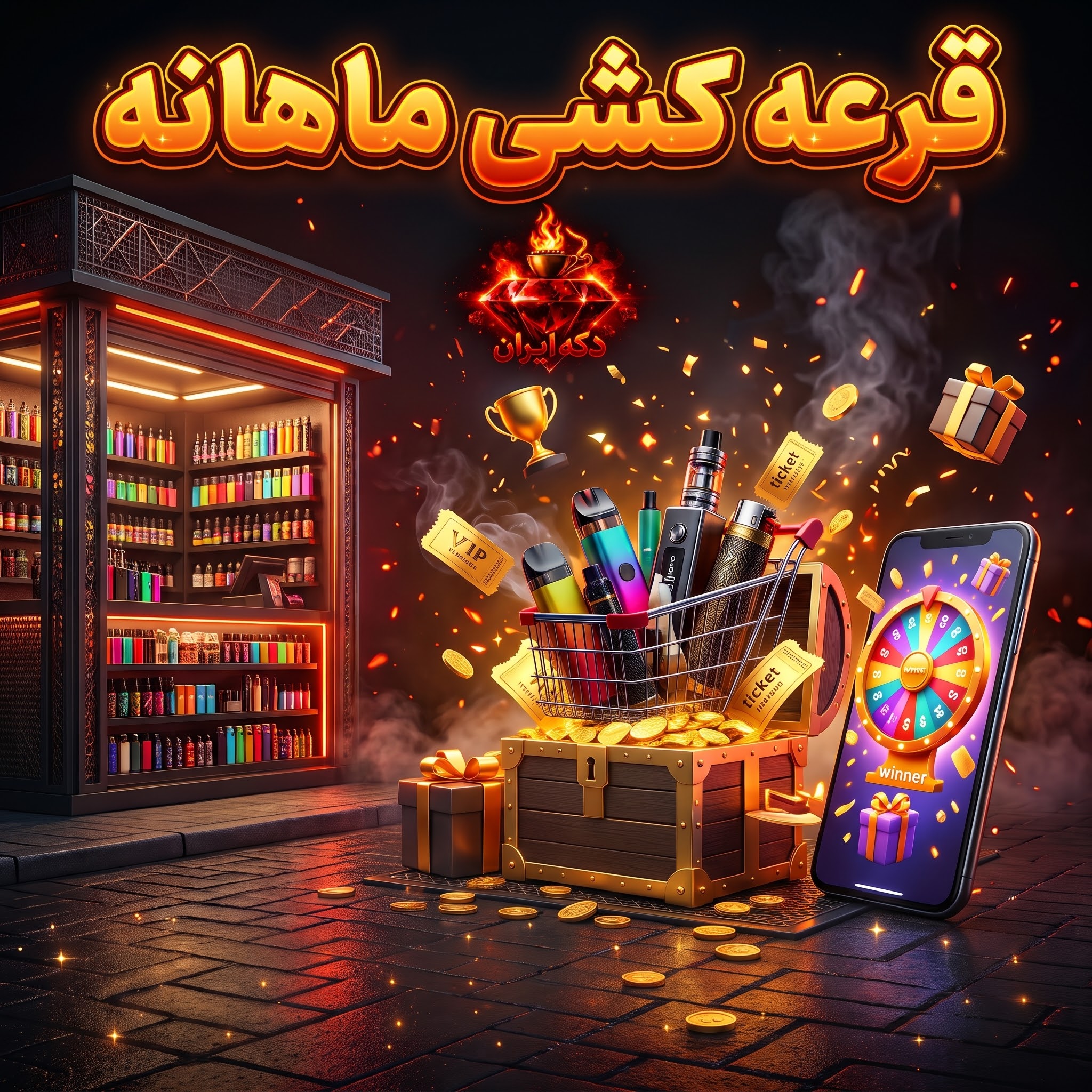 خرید ۲ میلیون تومان= یک شانس طلایی در قرعه کشی ماهیانه دکه ایران