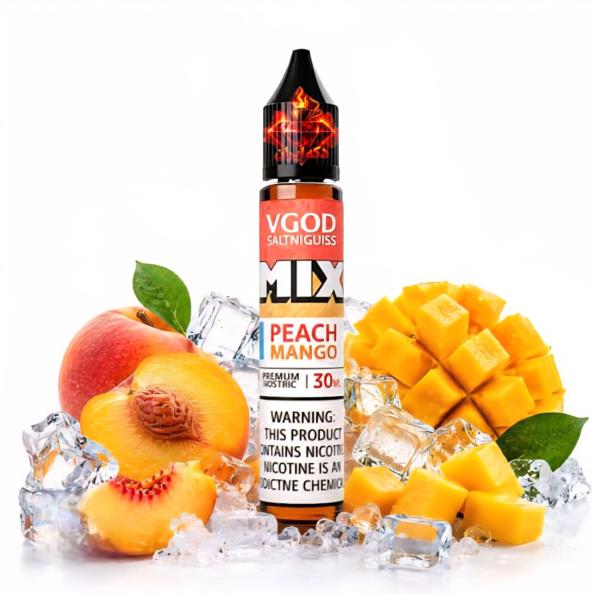 سالت ویگاد ۵۰ میکس هلو انبه یخ vgod mix peach mango iced