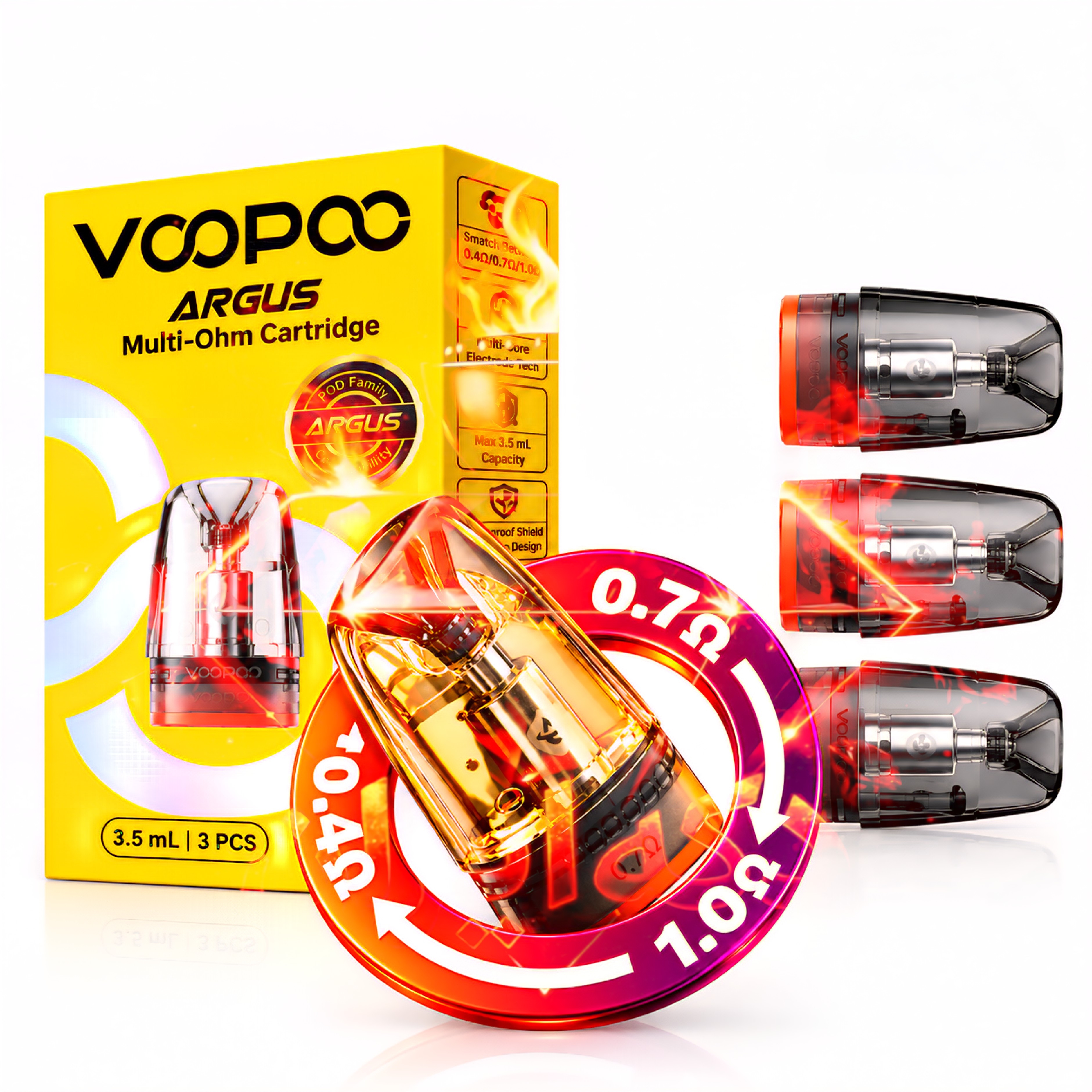 کارتریج ووپو آرگاس 3.5ml مولتی اهم | VOOPOO ARGUS 3.5ml Multi-Ohm Cartridge