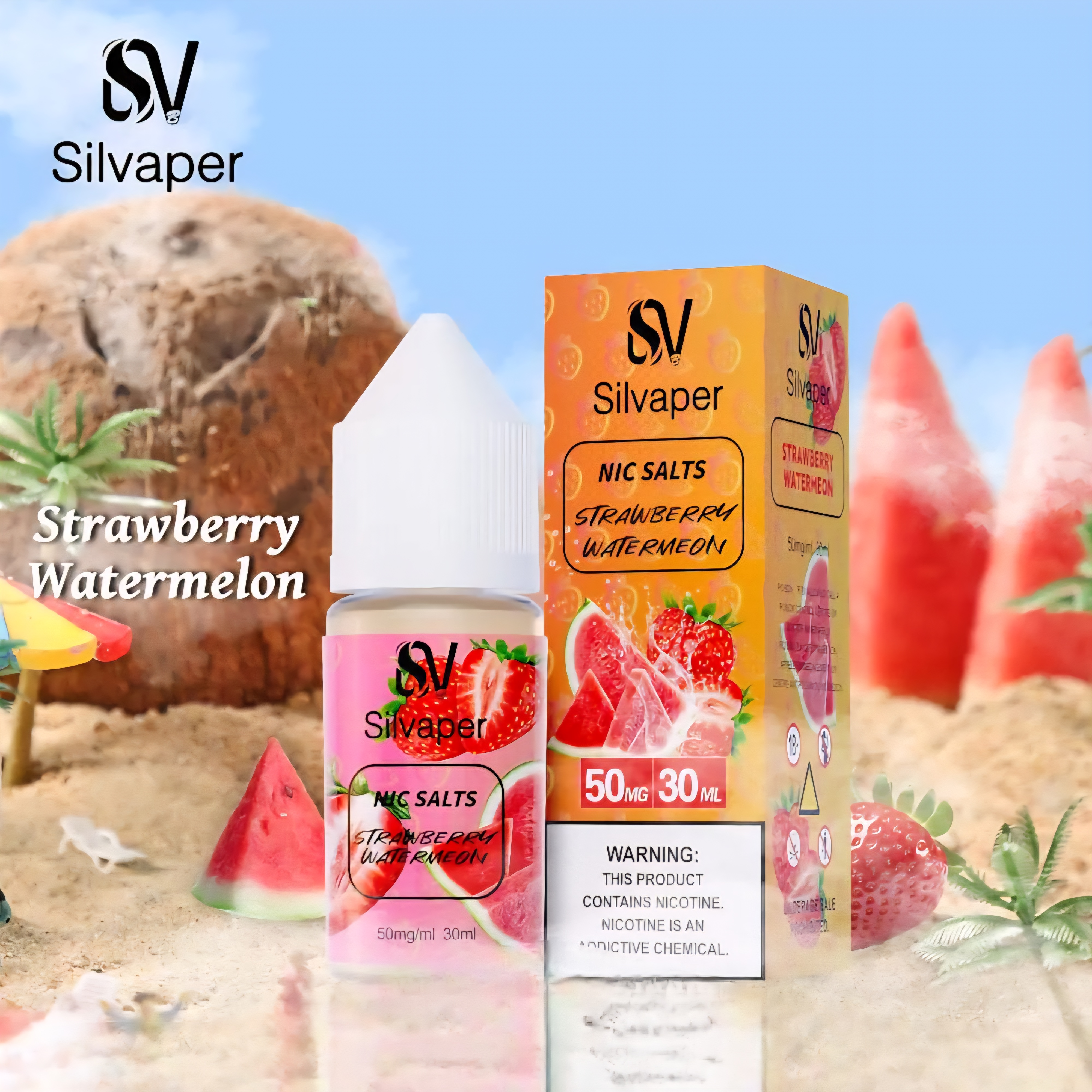 سالت سیلویپر توت فرنگی هندوانه SilVaper strawberry watermelon 50